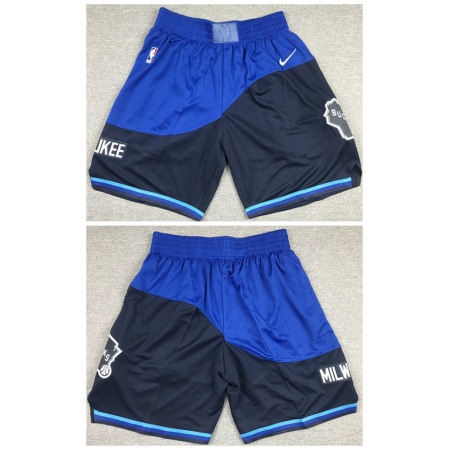Men's Milwaukee Bucks Blue Shorts (Run Small) O1NO