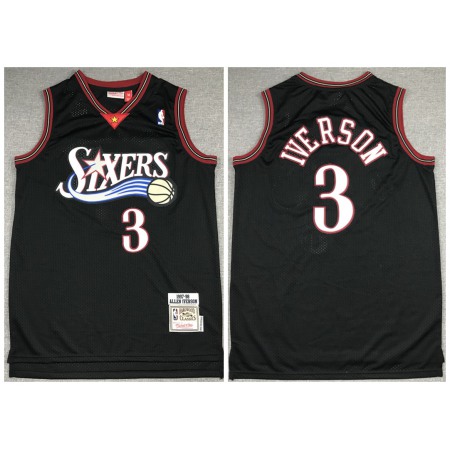 25d67465bded0ce129c51baa2de0edb2.jpeg Men's Philadelphia 76ers #3 Allen Iverson 1997-98 Black Throwback Stitched Jersey