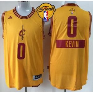 Men's Cleveland Cavaliers #0 Kevin Love Yellow 2014-15 Christmas Day The Finals Patch Stitched NBA Jersey