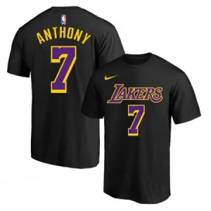 Men's Los Angeles Lakers #7 Carmelo Anthony Black/Purple Basketball T-Shirt 191R