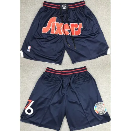 Men's Philadelphia 76ers Navy Shorts (Run Small) 7OC4