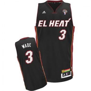 Men's Miami Heat #3 Dwyane Wade Black Latin Nights NBA Jersey