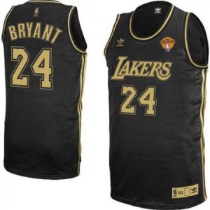 Lakers #24 Kobe Bryant Stitched Black Purple Number Final Patch NBA Jersey 1SX1