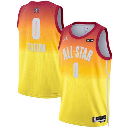 Men's 2023 All-Star #0 Jayson Tatum Orange Game Swingman Stitched Basketball Jersey 59KK