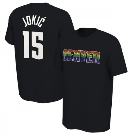 2b0868d40a1493e36984cfab2cc45012.jpeg Men's Denver Nuggets #15 Nikola Jokic Black Name & Number T-Shirt