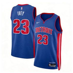 Men's Detroit Pistons #23 Jaden Ivey Blue Icon Edition Stitched Swingman Jersey