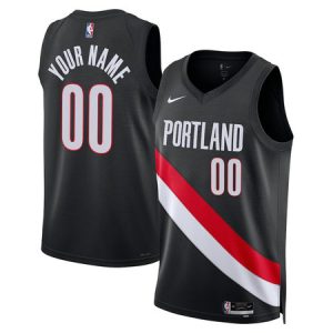 Youth Portland Trail Blazers Nike Black Swingman Icon Edition Custom Jersey