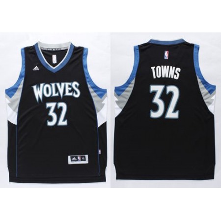 Men's Minnesota Timberwolves #32 Karl-Anthony Towns Black NBA Jersey