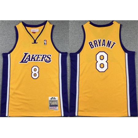 Youth Los Angeles Lakers #8 Kobe Bryant Yellow Stitched Basketball Jersey 1GPD