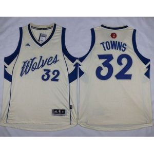 Men's Minnesota Timberwolves #32 Karl-Anthony Towns Cream 2015-2016 Christmas Day NBA Jersey