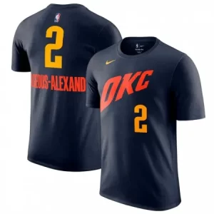329fe8a7bbdf94202b32a9dce659bfa0.webp Men's Oklahoma City Thunder #2 Shai Gilgeous-Alexander Navy 2023/24 City Edition Name & Number T-Shirt