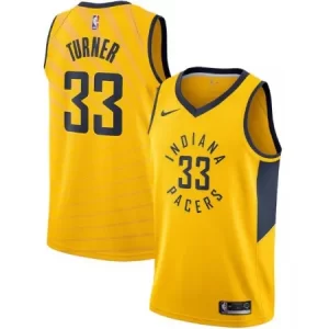 Men's Indiana Pacers #33 Myles Turner Yellow Statement Edition Swingman Stitched Jersey BKMR