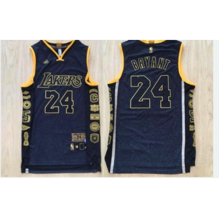 Men's Los Angeles Lakers #24 Kobe Bryant Black Stitched NBA Jersey MRRM