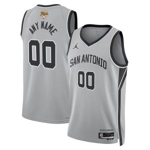 Youth San Antonio Spurs Silver 2026 NBA Finals Patch Swingman Statement Edition Custom Jersey