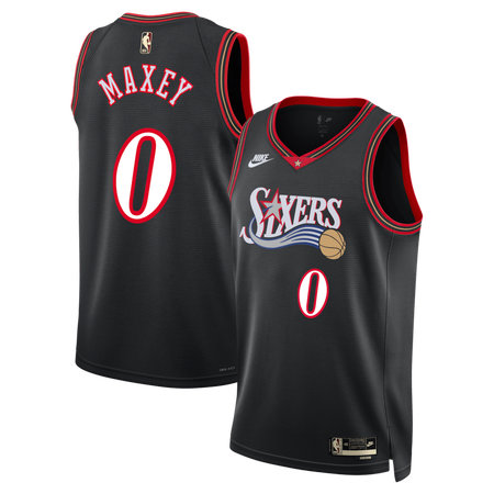 Youth Philadelphia 76ers #0 Tyrese Maxey Nike Black Classic Edition Jersey