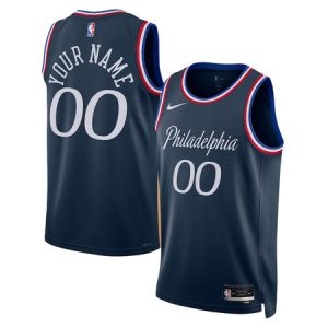 Youth Philadelphia 76ers Nike Navy 2025/26 Swingman City Edition Custom Jersey
