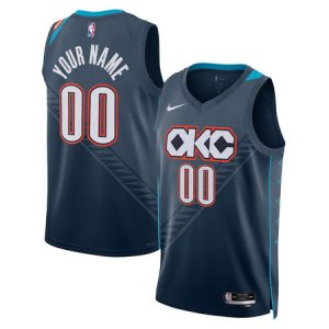 Youth Oklahoma City Thunder Nike Blue 2025/26 City Edition Swingman Custom Jersey