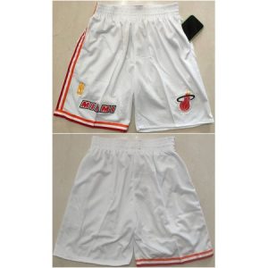 Men's Miami Heat White Shorts (Run Small) N0BL