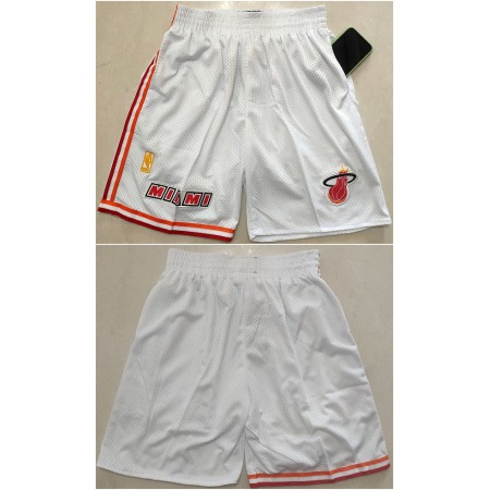 Men's Miami Heat White Shorts (Run Small) N0BL