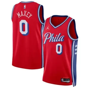 Youth Philadelphia 76ers #0 Tyrese Maxey Red Swingman Statement Edition Jersey
