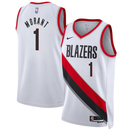 3aeea756b4edd8d2bbb9515ee5b8cb4d.jpeg Women's Portland Trail Blazers #1 Ja Morant White 2026 Association Edition Jersey