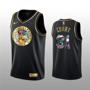 3b30c05b6a61392e84c28a0c030fce1f.jpeg Men's Philadelphia 76ers #31 Seth Curry 2021/22 Black Golden Edition 75th Anniversary Diamond Logo Stitched Basketball Jersey