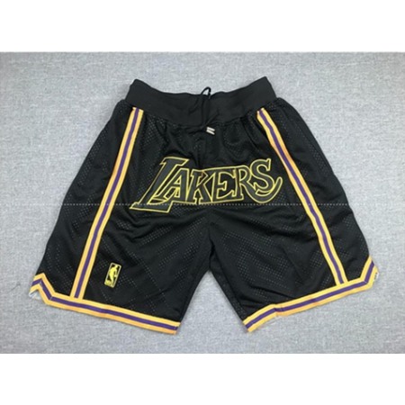 Men's Los Angeles Lakers Black Shorts (Run Small) 9SE3