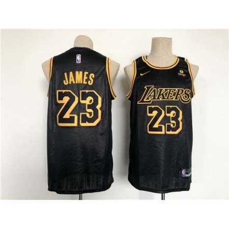 Men's Los Angeles Lakers #23 LeBron James Black Stitched Basketball Jersey IXGN