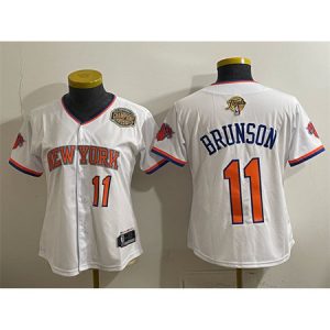 Women's New York Knicks #11 Jalen Brunson White 2026 Finals & Eastern Conference Champions Patch Jersey