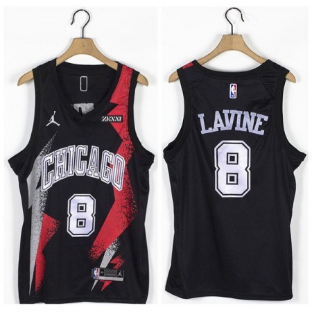 Men's Chicago Bulls #8 Zach LaVine Black Stitched Basketball Jersey 9IQC