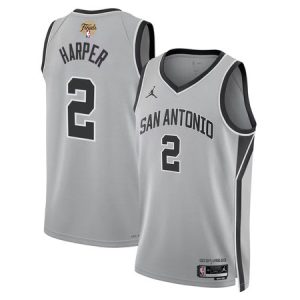 Youth San Antonio Spurs #2 Dylan Harper Silver 2026 NBA Finals Patch Swingman Statement Edition Jersey