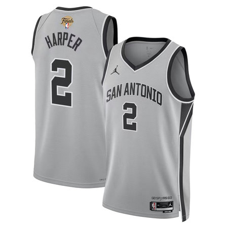 Youth San Antonio Spurs #2 Dylan Harper Silver 2026 NBA Finals Patch Swingman Statement Edition Jersey