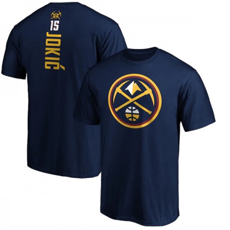 401e5ad020219aceae84623505ccb70c.jpeg Men's Denver Nuggets #15 Nikola Jokic Navy Name & Number T-Shirt
