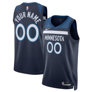 Youth Minnesota Timberwolves Nike Navy Swingman Icon Edition Custom Jersey