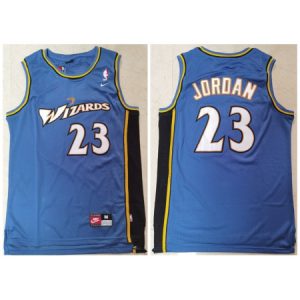 Men's Washington Wizards #23 Michael Jordan Blue Throwback Stitched Jersey 3TQX