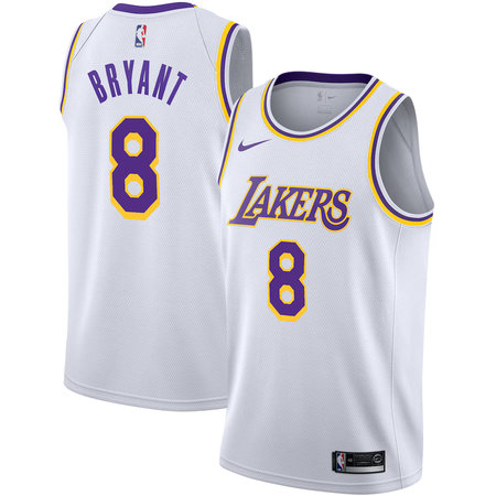 41cac47b6bd4e4080df0ad0e17c6a25c.jpeg Men's Los Angeles Lakers #8 Kobe Bryant White Association Edition Swingman Jersey
