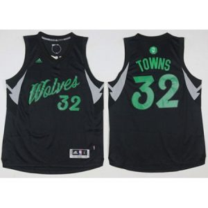 Men's Minnesota Timberwolves #32 Karl-Anthony Towns Black 2016-2017 Christmas Day NBA Jersey