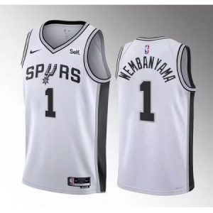 Men's San Antonio Spurs #1 Victor Wembanyama White 2022/23 Association Edition Stitched Basketball Jersey BC8V