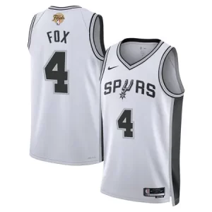 Youth San Antonio Spurs #4 De'Aaron Fox Nike White 2026 NBA Finals Swingman Association Edition Jersey