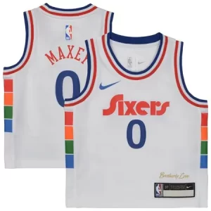Toddler Philadelphia 76ers #0 Tyrese Maxey White 2024/25 Swingman City Edition Player Jersey