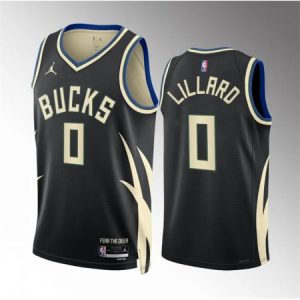 Youth Milwaukee Bucks #0 Damian Lillard Black Stitched Basketball Jersey SNT2
