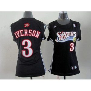 441b5c70d3baebdd839fc32d407c9212.jpeg Women's Philadelphia 76ers #3 Allen Iverson Black Alternate NBA Jersey