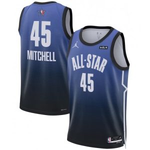 Men's 2023 All-Star #45 Donovan Mitchell Blue Game Swingman Stitched Basketball Jersey TK8V