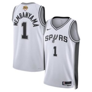 Youth San Antonio Spurs #1 Victor Wembanyama Nike White 2026 NBA Finals Swingman Association Edition Jersey
