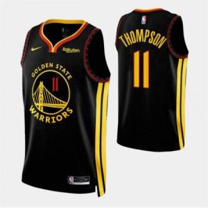 Men's Golden State Warriors #11 Klay Thompson Black 2023/24 City Edition Stitched Basketball Jersey 63NT