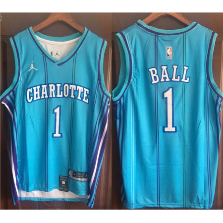 Men's Charlotte Hornets #1 LaMelo Ball Blue Stitched Basketball Jersey HJXB