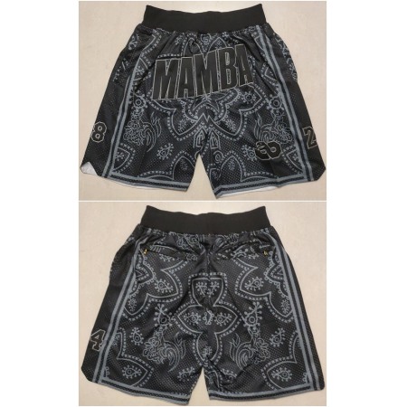 Men's Los Angeles Lakers Black 'Mamba' Shorts (Run Small) EA7U
