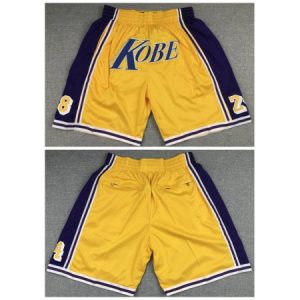 Men's Los Angeles Lakers Yellow Shorts (Run Small) D7UB
