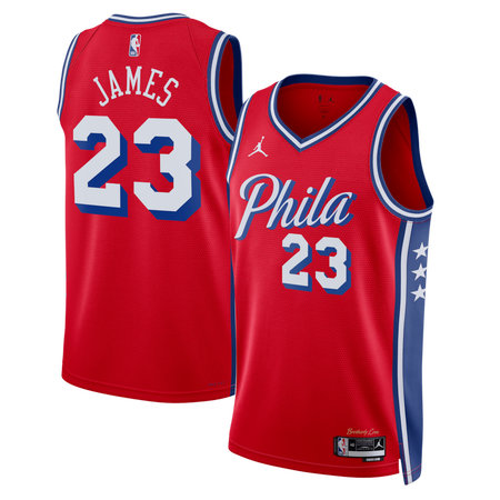 Women's Philadelphia 76ers #23 LeBron James Jordan Brand Red Swingman Statement Edition Jersey