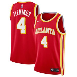 Men's Atlanta Hawks #4 Kingston Flemings Red 2026 Draft Icon Edition Jersey